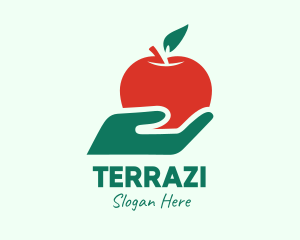 Hand Holding Apple  logo design