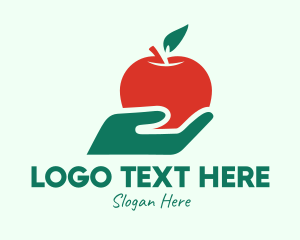 Supermarket - Hand Holding Apple logo design