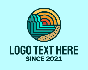 Post Stamp - Tropical Beach Resort logo design