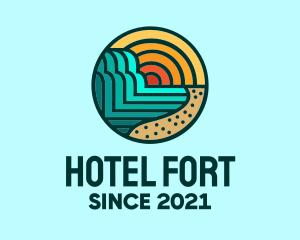 Tropical Beach Resort logo design