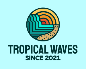 Tropical Beach Resort logo design