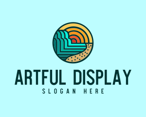 Tropical Beach Resort Circle logo design