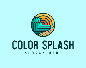 Tropical Beach Resort Circle logo design