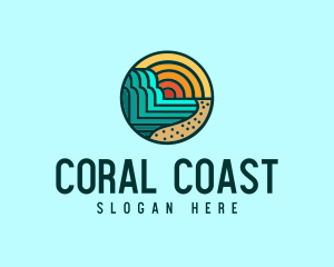 Tropical Beach Resort Circle logo design