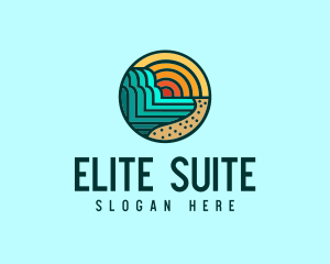 Tropical Beach Resort Circle logo design