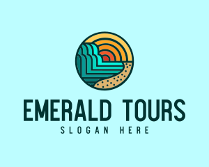 Tropical Beach Resort Circle logo design