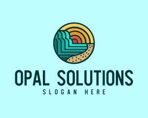 Tropical Beach Resort Circle logo design