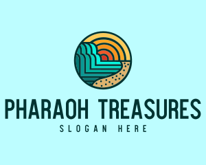 Tropical Beach Resort Circle logo design