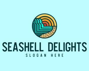 Tropical Beach Resort Circle logo design