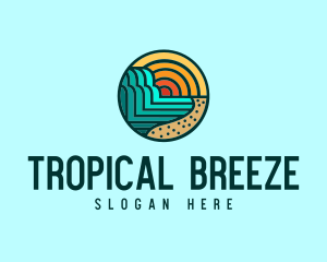 Tropical Beach Resort Circle logo design