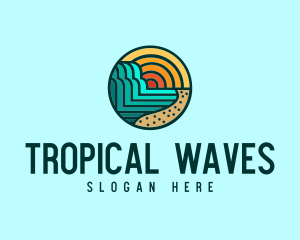 Tropical Beach Resort Circle logo design