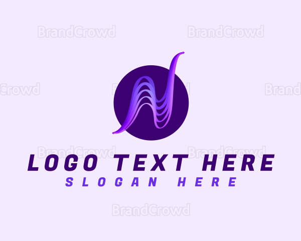 Tech Wave Letter N Logo
