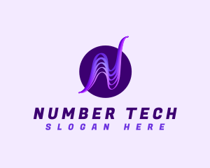 Tech Wave Letter N logo design