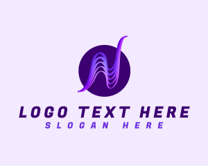 Letter N - Tech Wave Letter N logo design