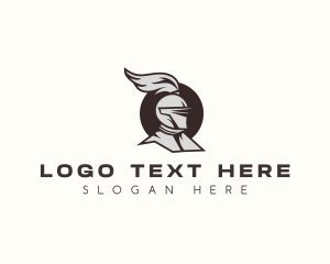 Kingdom - Medieval Knight Helmet logo design