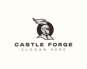 Medieval Knight Helmet logo design