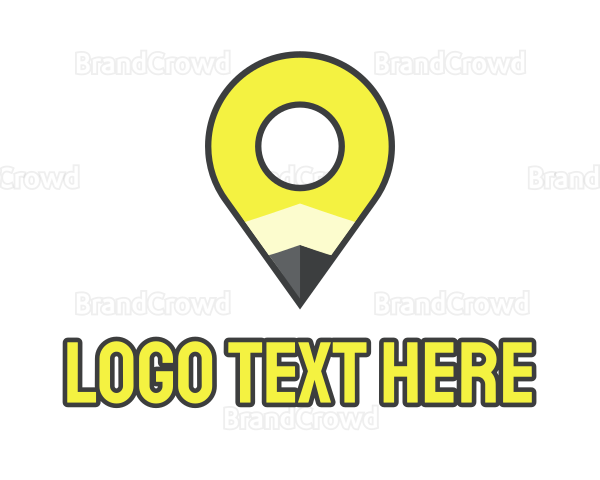 Pencil Location Place Pin Logo