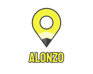 Pencil Location Place Pin logo design