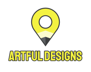 Pencil Location Place Pin logo design