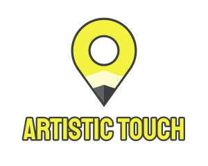 Pencil Location Place Pin logo design