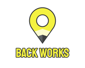 Pencil Location Place Pin logo design