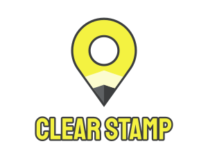 Pencil Location Place Pin logo design