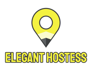 Pencil Location Place Pin logo design