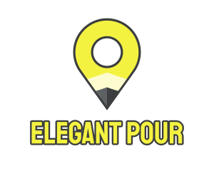 Pencil Location Place Pin logo design