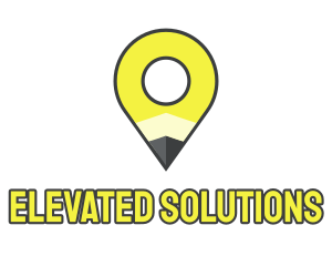 Pencil Location Place Pin logo design