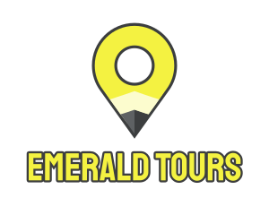 Pencil Location Place Pin logo design