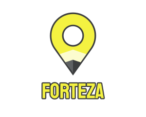 Pencil Location Place Pin logo design