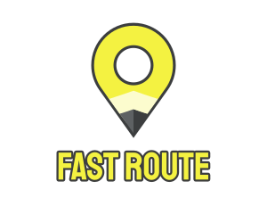 Route - Pencil Location Place Pin logo design