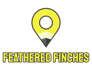 Pencil Location Place Pin logo design