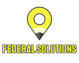 Pencil Location Place Pin logo design