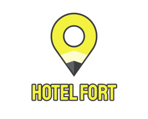 Pencil Location Place Pin logo design