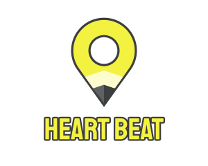 Pencil Location Place Pin logo design