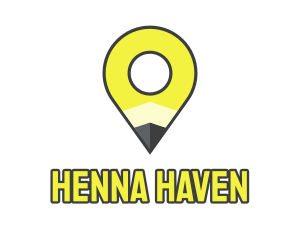 Pencil Location Place Pin logo design