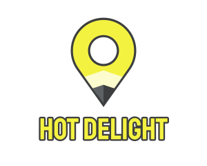 Pencil Location Place Pin logo design