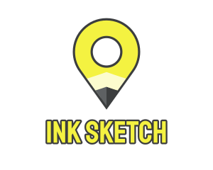 Pencil Location Place Pin logo design