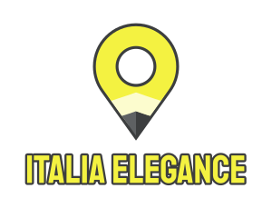 Pencil Location Place Pin logo design