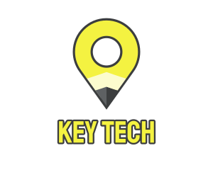 Pencil Location Place Pin logo design