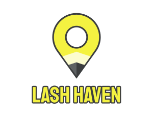 Pencil Location Place Pin logo design