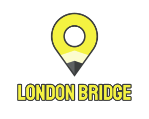 Pencil Location Place Pin logo design