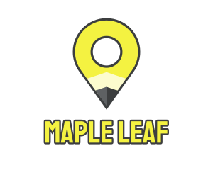 Pencil Location Place Pin logo design