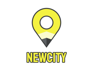 Pencil Location Place Pin logo design