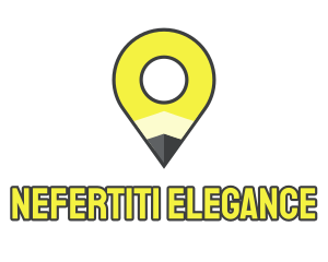 Pencil Location Place Pin logo design