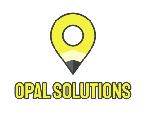 Pencil Location Place Pin logo design