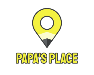 Pencil Location Place Pin logo design