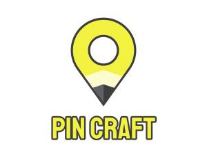 Pin - Pencil Location Place Pin logo design