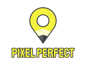 Pencil Location Place Pin logo design